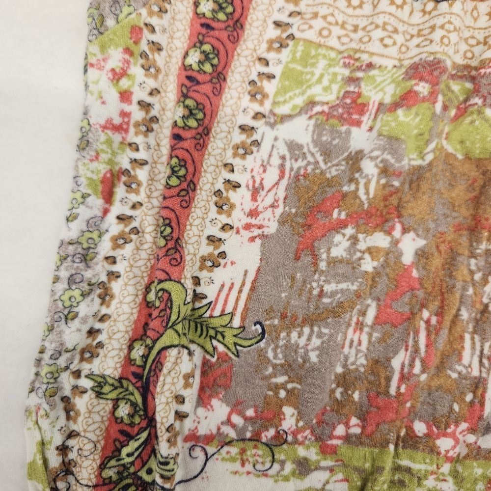 Y2k American Rag L Floral Print Off Shoulder Smocked Waist Boho Blouse Top - Picture 5 of 9